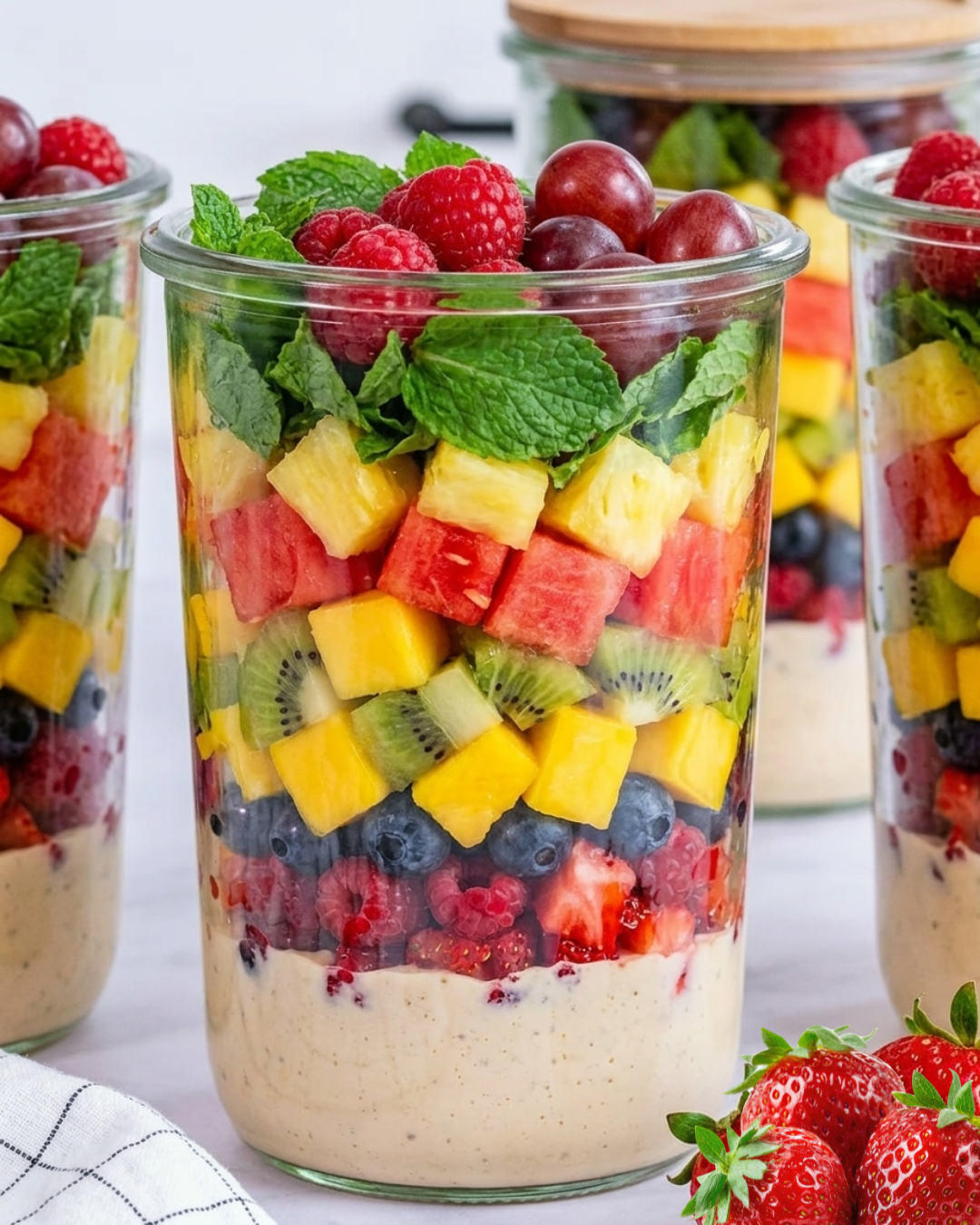 Salada de frutas em pote